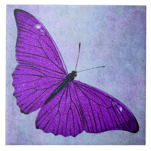 Illustration eines dunkelvioletten Schmetterlings  Fliese
