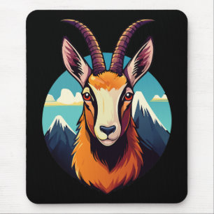 Illustration eines Gämskopfes Mousepad