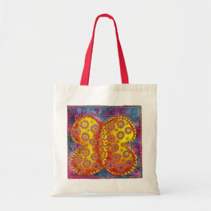 Illustration eines gemusterten Schmetterlings in W Tragetasche