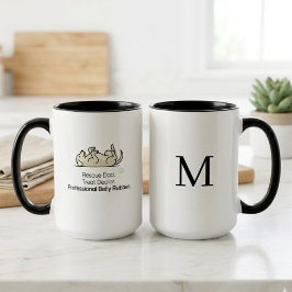 Illustration eines Hunde-Rettungs-Papas und Hundef Tasse