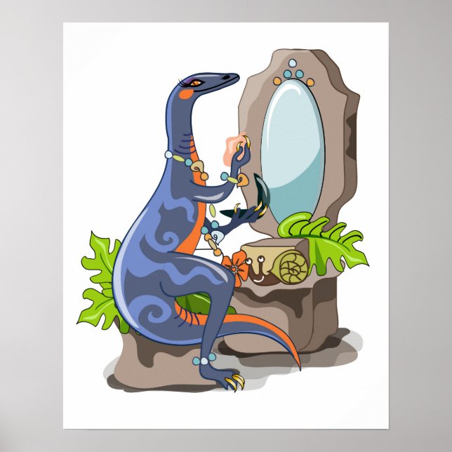 Illustration eines Iguanodon, das das Make-up anbr Poster (Vorne)