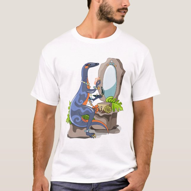 Illustration eines Iguanodon, das das Make-up anbr T-Shirt (Vorderseite)