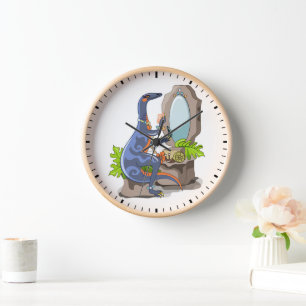 Illustration eines Iguanodon, das das Make-up anbr Uhr