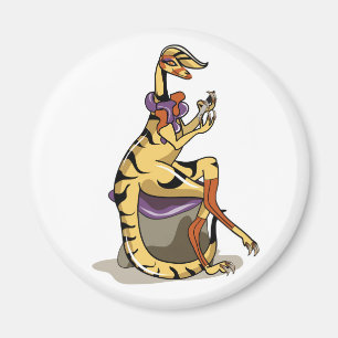 Illustration eines Iguanodon, der ihre Nägel polie Magnet