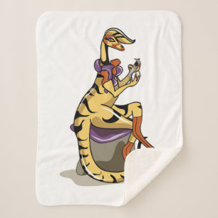 Illustration eines Iguanodon, der ihre Nägel polie Sherpadecke