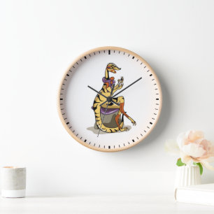 Illustration eines Iguanodon, der ihre Nägel polie Uhr