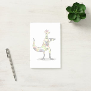 Illustration eines Iguanodon-Fotografen. Post-it Klebezettel
