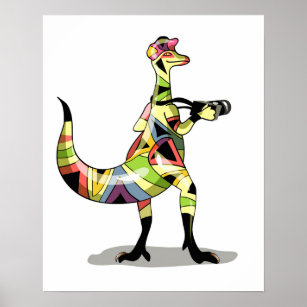 Illustration eines Iguanodon-Fotografen. Poster