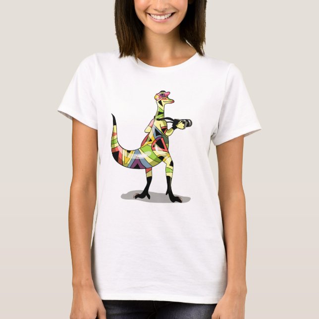 Illustration eines Iguanodon-Fotografen. T-Shirt (Vorderseite)
