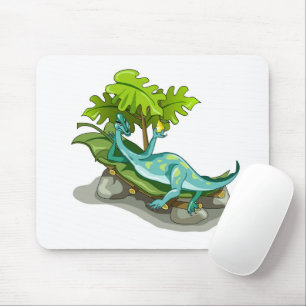 Illustration eines Iguanodon-Sonnenbades. Mousepad
