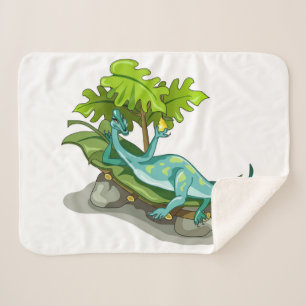 Illustration eines Iguanodon-Sonnenbades. Sherpadecke