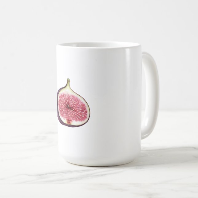 Illustration eines lila Feigenfruchtquerschnitts Kaffeetasse (VorderseiteRechts)