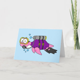 Illustration eines Loch Ness Monster Scuba Divers. Karte