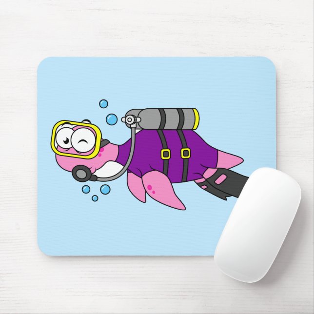 Illustration eines Loch Ness Monster Scuba Divers. Mousepad (Mit Mouse)