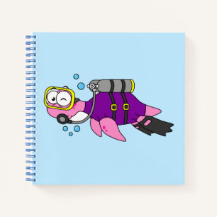 Illustration eines Loch Ness Monster Scuba Divers. Notizbuch