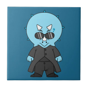 Illustration eines Matrix-Triceratops. Fliese