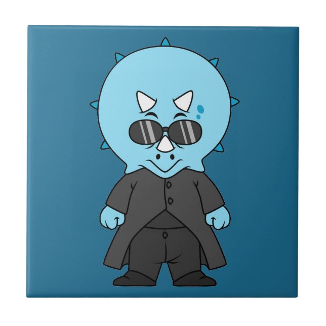 Illustration eines Matrix-Triceratops. Fliese (Vorderseite)
