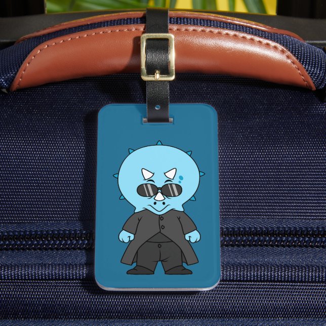 Illustration eines Matrix-Triceratops. Gepäckanhänger (Vorderseite Insitu 2)