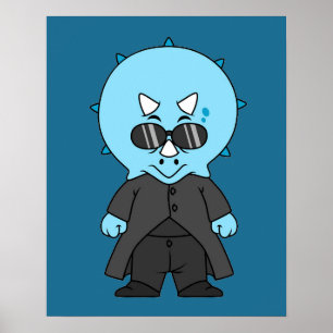 Illustration eines Matrix-Triceratops. Poster