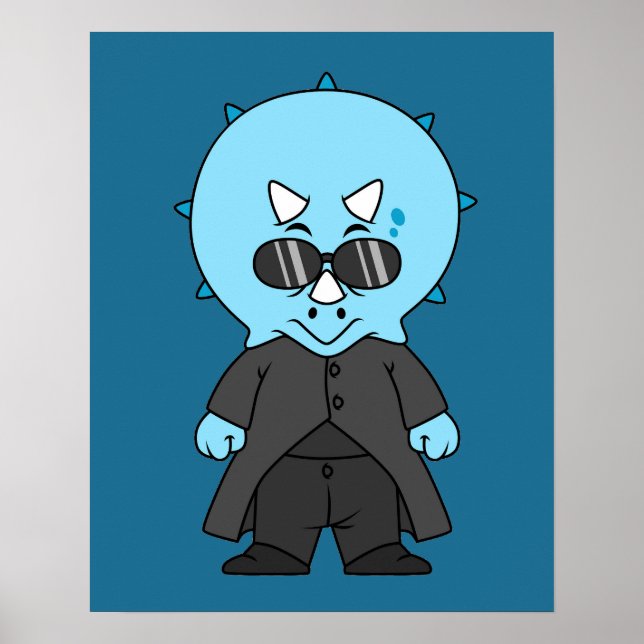Illustration eines Matrix-Triceratops. Poster (Vorne)