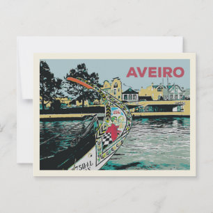 "Illustration eines Moliceiro-Bootes in Aveiro Por Postkarte