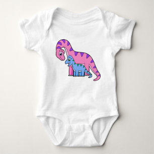 Illustration eines Mutter-Kind-Brachiosaurus. Baby Strampler