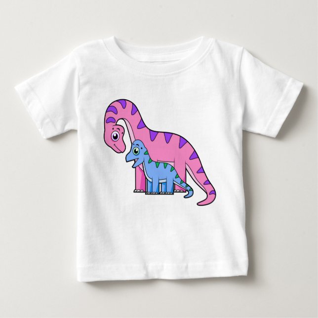 Illustration eines Mutter-Kind-Brachiosaurus. Baby T-shirt (Vorderseite)
