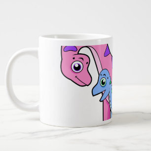 Illustration eines Mutter-Kind-Brachiosaurus. Jumbo-Tasse