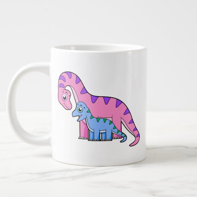 Illustration eines Mutter-Kind-Brachiosaurus. Jumbo-Tasse (Links)