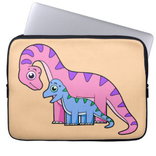 Illustration eines Mutter-Kind-Brachiosaurus. Laptopschutzhülle