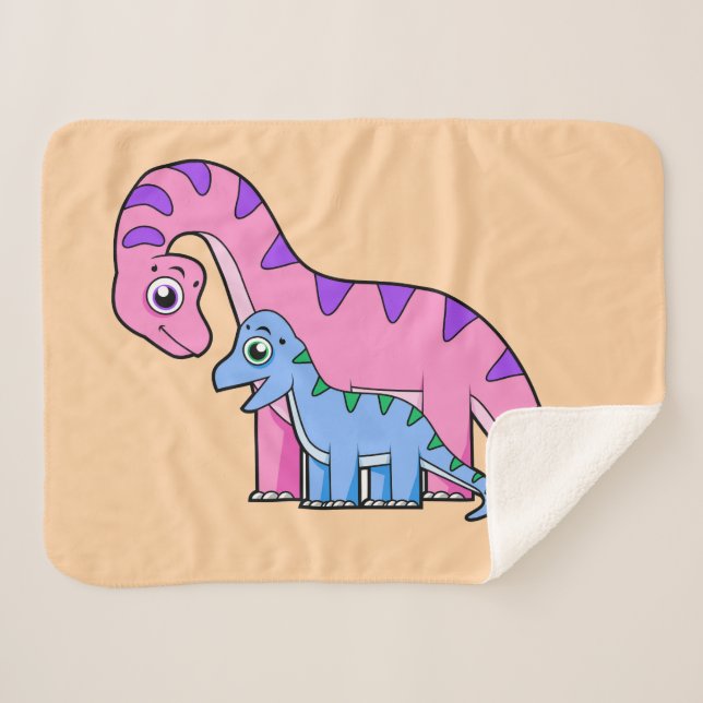 Illustration eines Mutter-Kind-Brachiosaurus. Sherpadecke (Vorderseite (Horizontal))