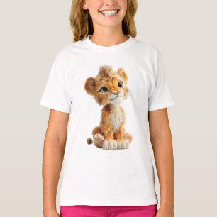 Illustration eines niedlichen flauschigen Löwenbab T-Shirt