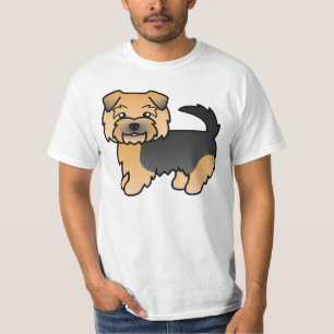Illustration eines Norfolk-Terriers in Schwarz und T-Shirt