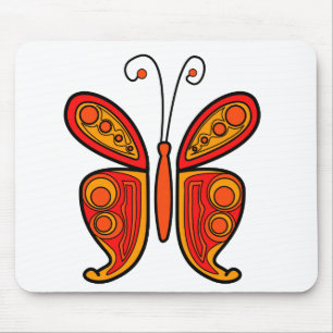 Illustration eines orangefarbenen Schmetterlings Mousepad