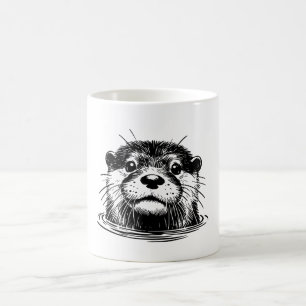Illustration eines Otters im Wasser Kaffeetasse