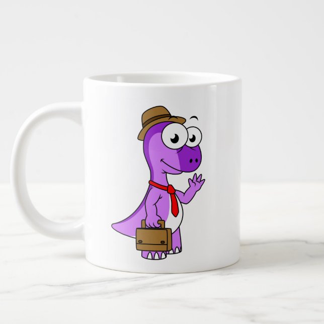 Illustration eines Pachycephalosaurus-Geschäftsman Jumbo-Tasse (Links)