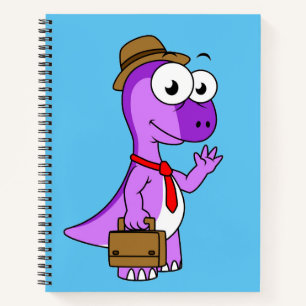 Illustration eines Pachycephalosaurus-Geschäftsman Notizbuch