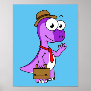 Illustration eines Pachycephalosaurus-Geschäftsman Poster