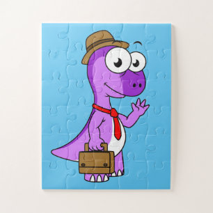 Illustration eines Pachycephalosaurus-Geschäftsman Puzzle