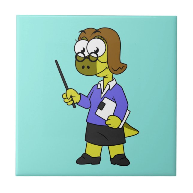 Illustration eines Pachycephalosaurus-Lehrers Fliese (Vorderseite)