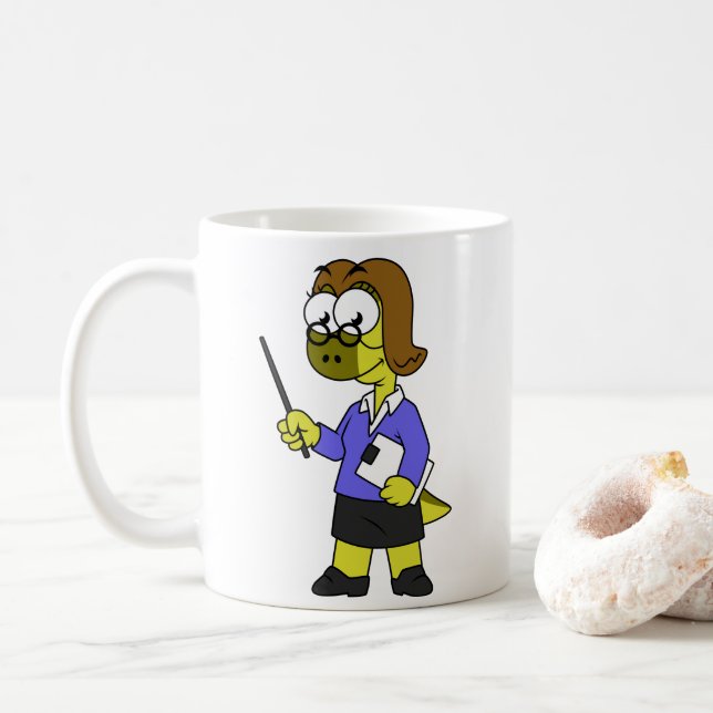 Illustration eines Pachycephalosaurus-Lehrers Kaffeetasse (Mit Donut)