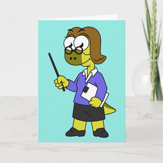 Illustration eines Pachycephalosaurus-Lehrers Karte (Vorderseite)