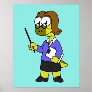 Illustration eines Pachycephalosaurus-Lehrers Poster