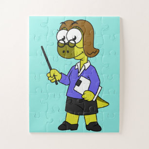 Illustration eines Pachycephalosaurus-Lehrers Puzzle