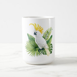 Illustration eines Papageien Kakadus Kaffeetasse