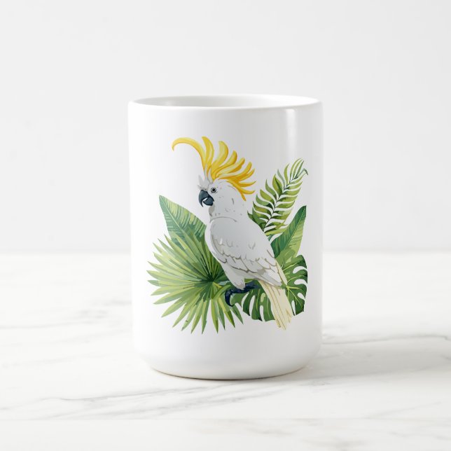 Illustration eines Papageien Kakadus Kaffeetasse (Mittel)