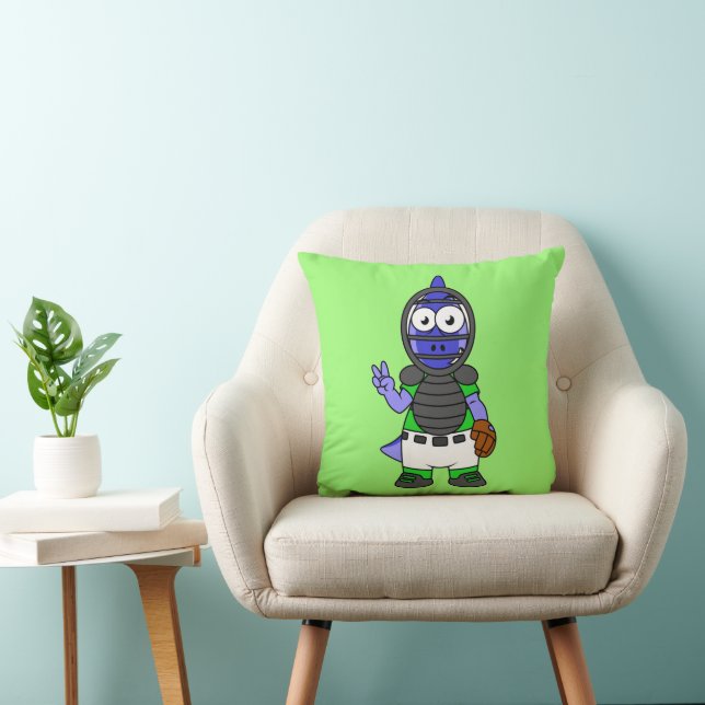 Illustration eines Parasaurolophus-Baseballfängers Kissen (Stuhl )