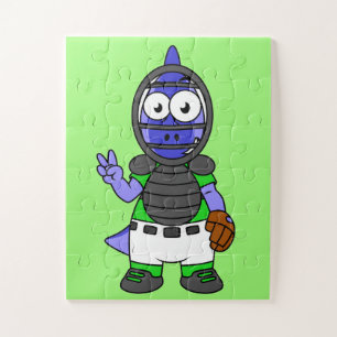 Illustration eines Parasaurolophus-Baseballfängers Puzzle