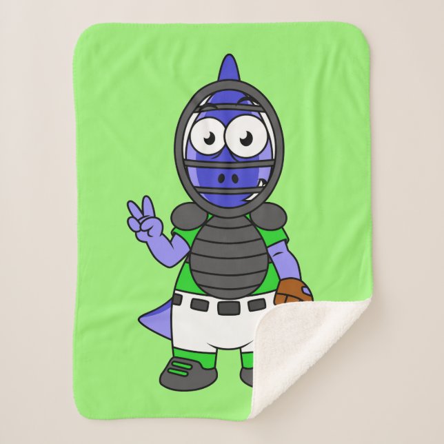 Illustration eines Parasaurolophus-Baseballfängers Sherpadecke (Vorderseite)