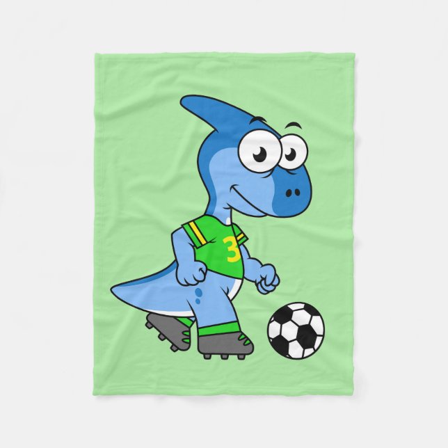 Illustration eines Parasaurolophus, der Fußball sp Fleecedecke (Vorderseite)